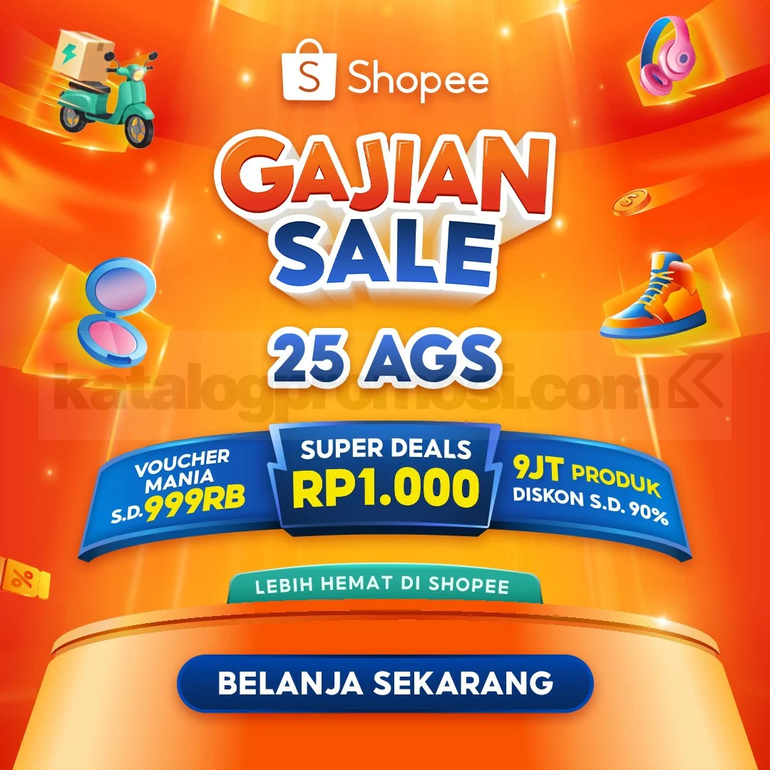 Promo Shopee Gajian: Super Deals Rp1.000 & Diskon 90%