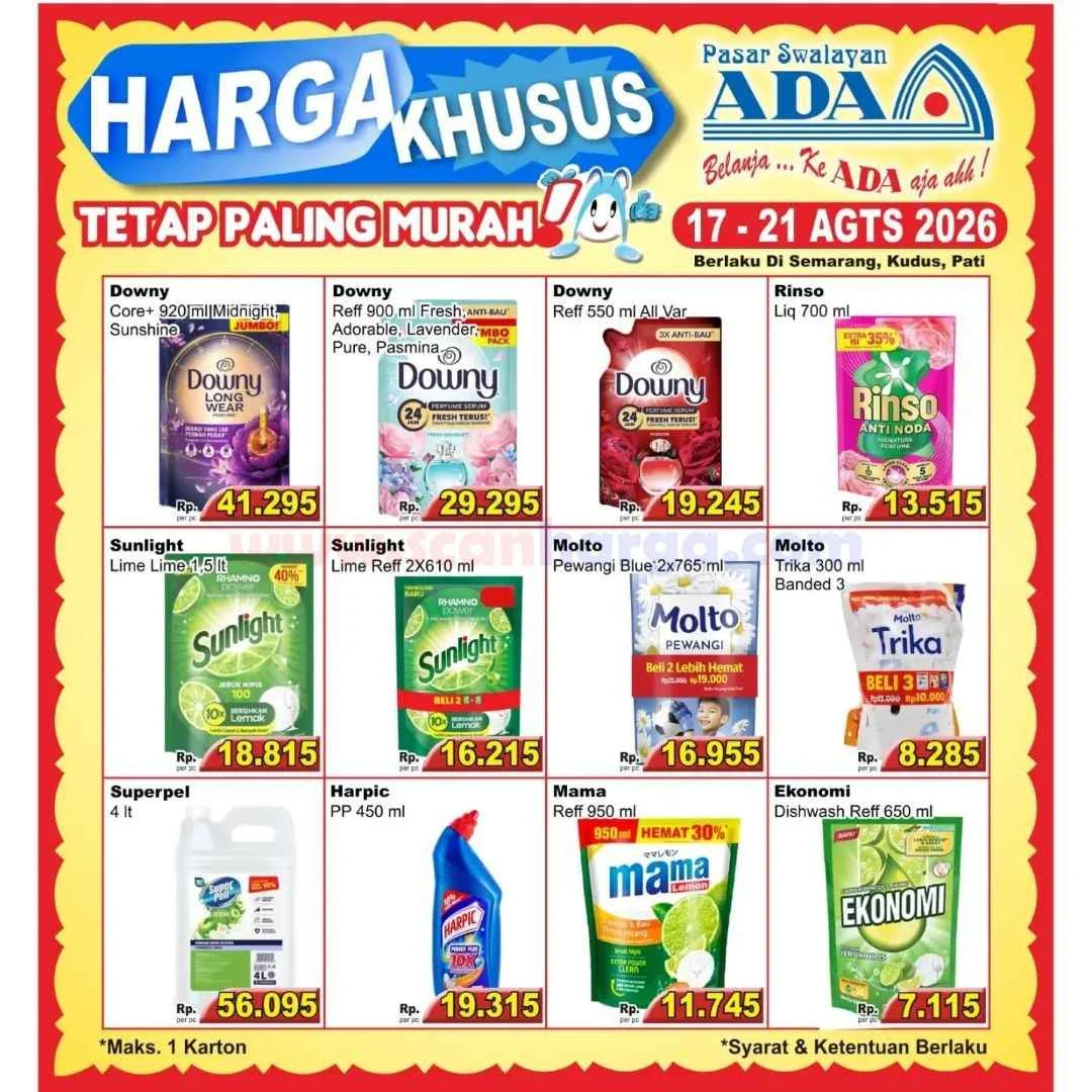 Promo Spesial Weekday Ada Swalayan: Harga Miring 17-21 Agustus