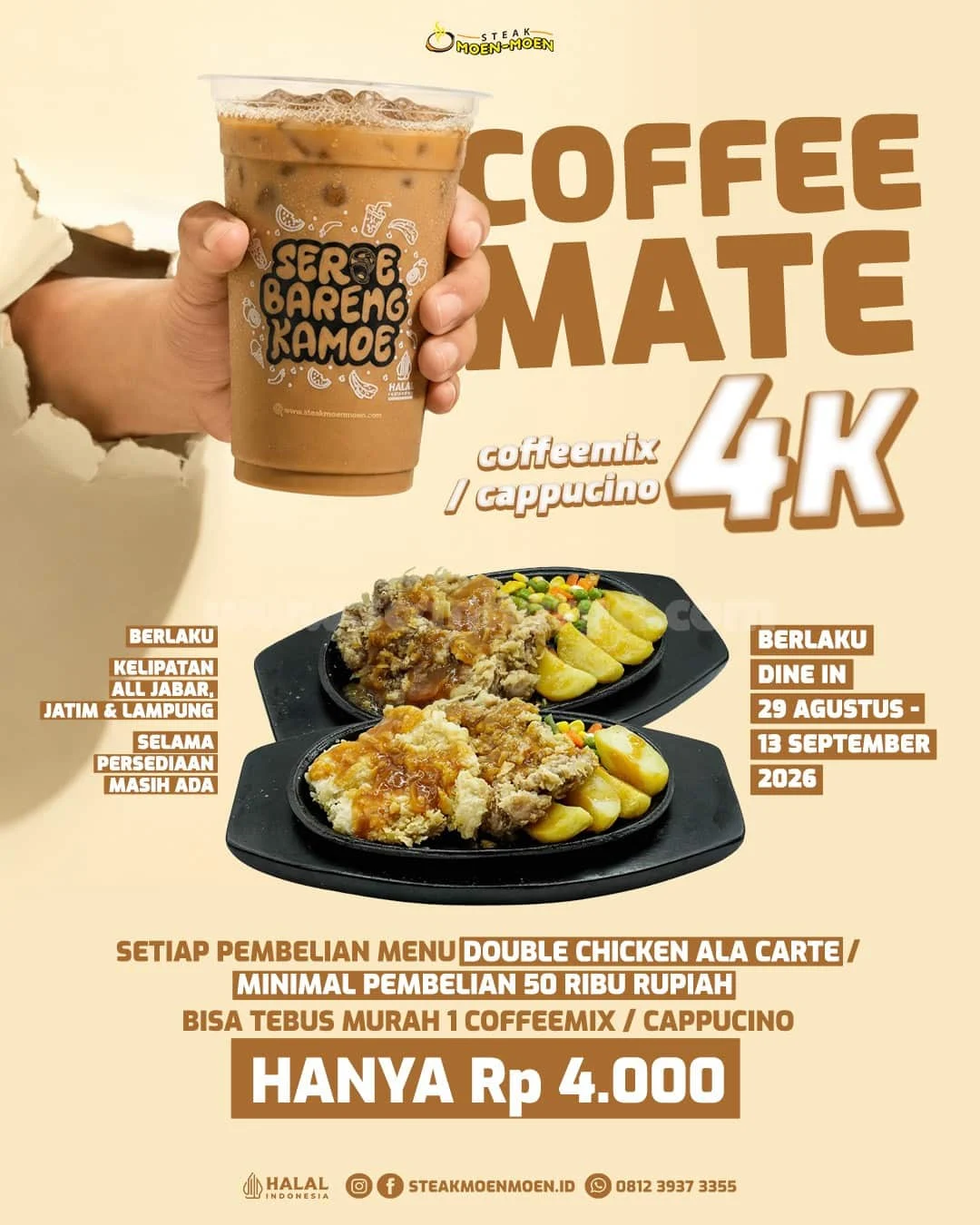 Promo Steak Moen Moen: Coffeemix/Cappucino Rp 4.000