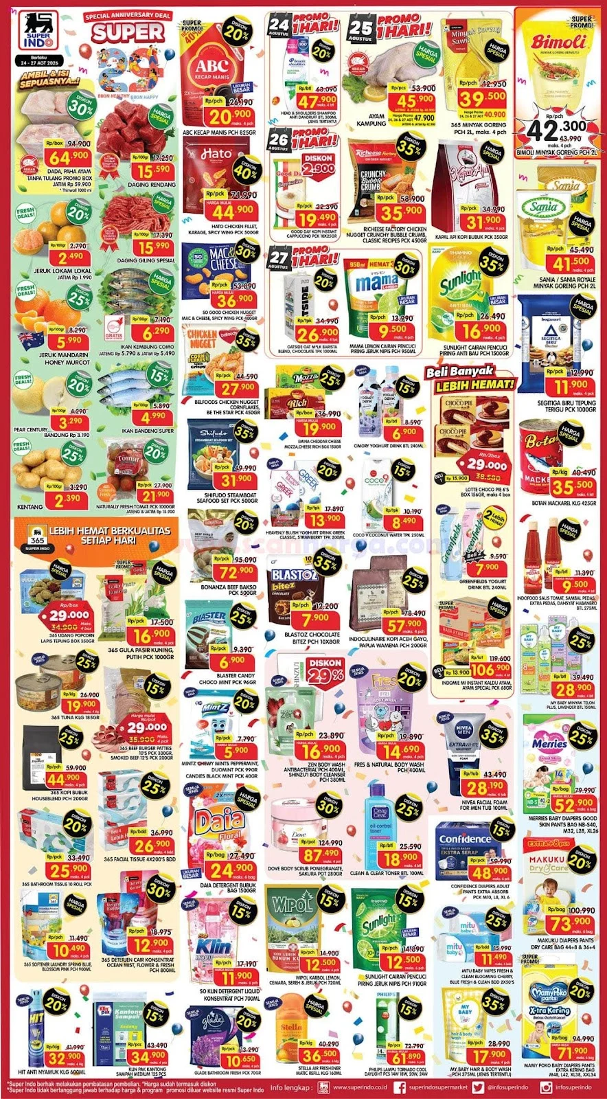 Promo Superindo Weekday 24-27 Agustus 2026: Hemat Belanja Kebutuhan Harian