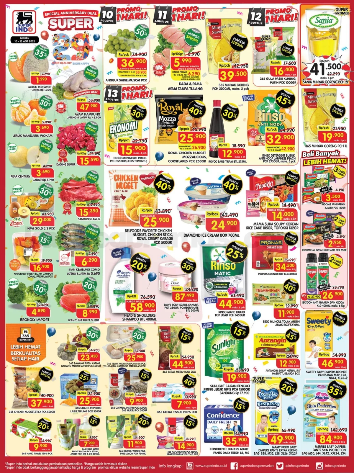 Promo Superindo Weekday: Hemat 10-13 Agustus 2026