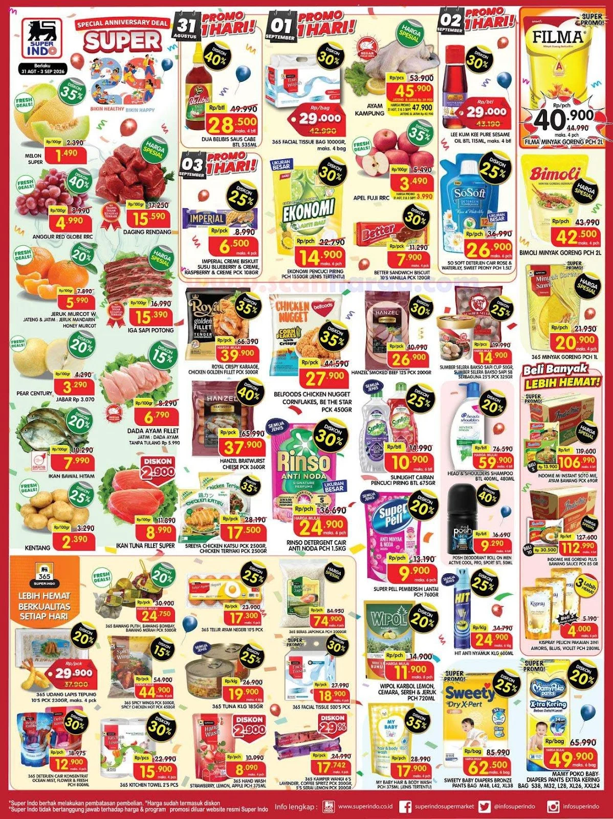Promo Superindo Weekday: Hemat Besar 31 Agustus - 3 September 2026