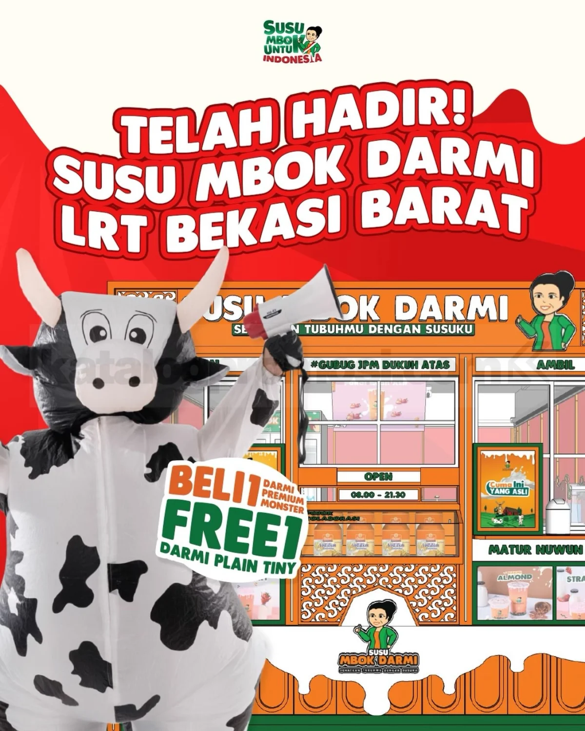 Promo Susu Mbok Darmi Beli 1 Gratis 1 di LRT Bekasi Barat