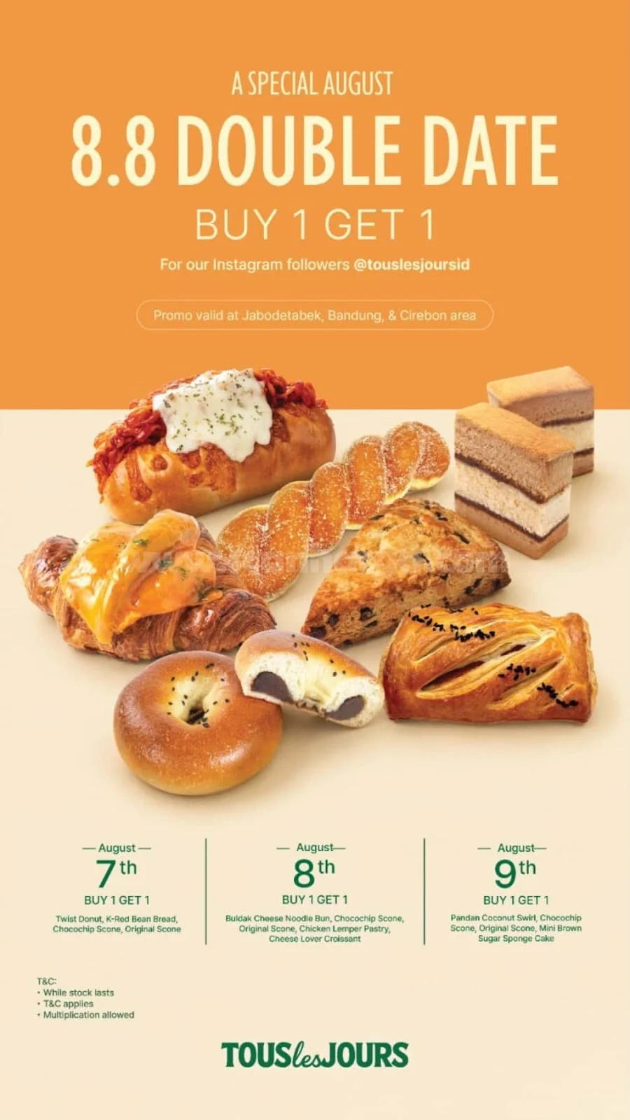 Promo Tous Les Jours 8.8: Beli 1 Gratis 1 untuk Penggemar Setia
