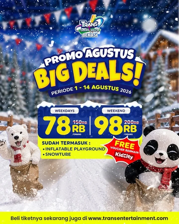 Promo Trans Snow World Bekasi: Tiket Mulai Rp 78.000 Awal Agustus