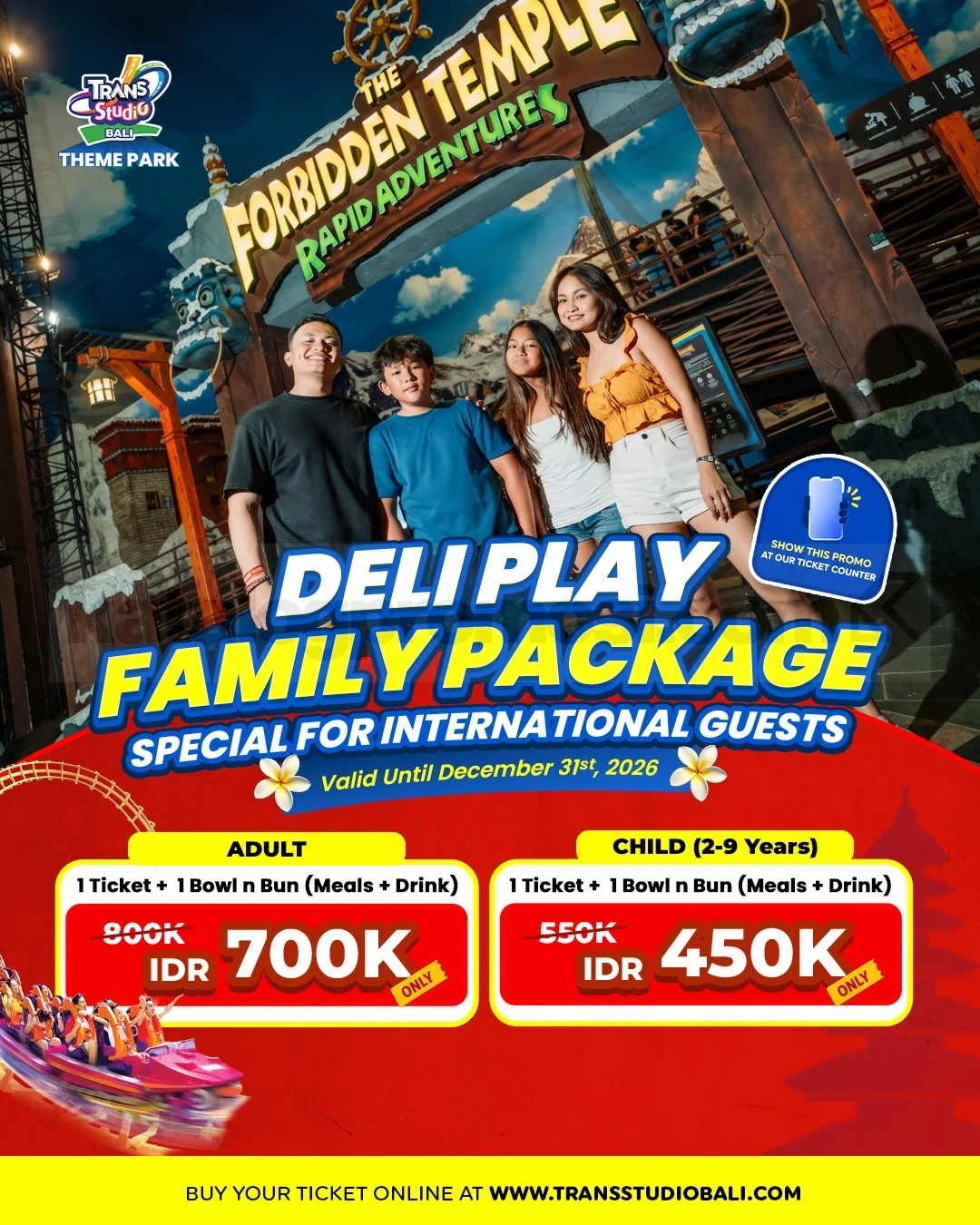 Promo Trans Studio Bali: Family Package untuk Turis Asing Hingga 2026