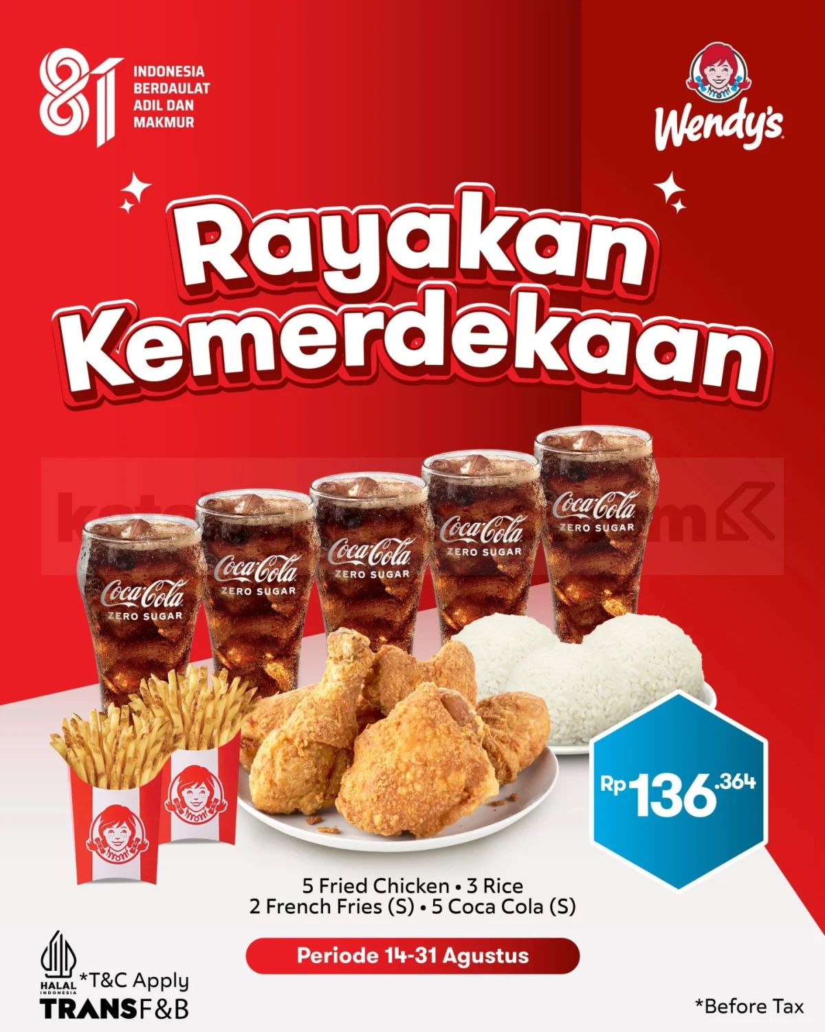 Promo Wendy's Merdeka: Diskon Besar & Paket Hemat Agustus!