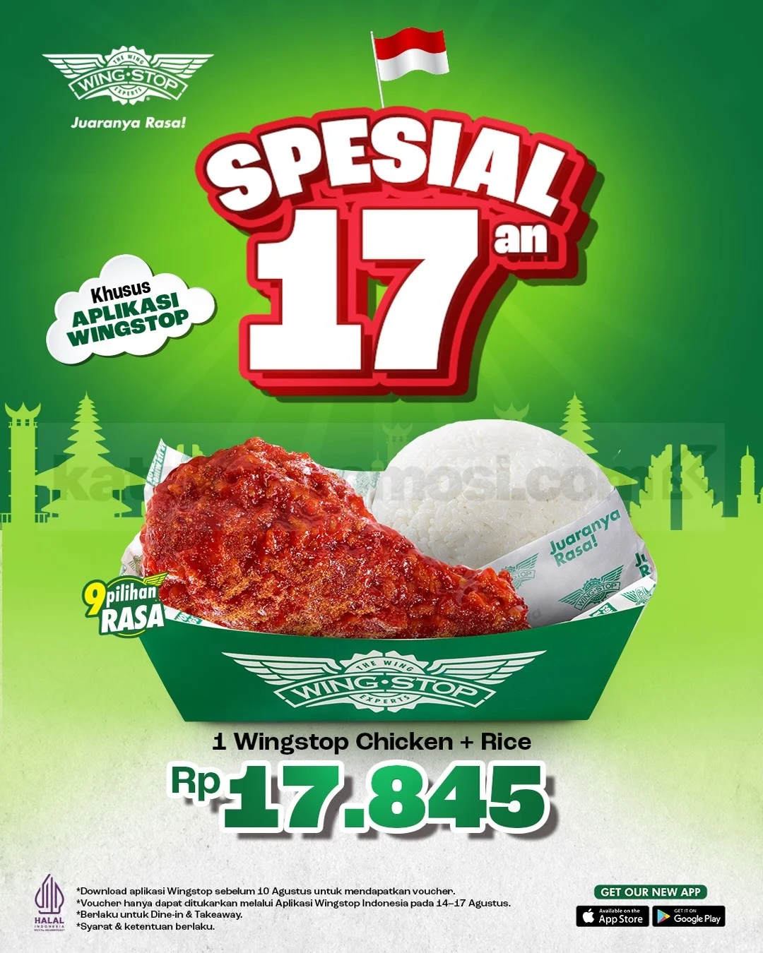 Promo Wingstop: Voucher Spesial 17an Rp17.845 untuk Pengguna Aplikasi