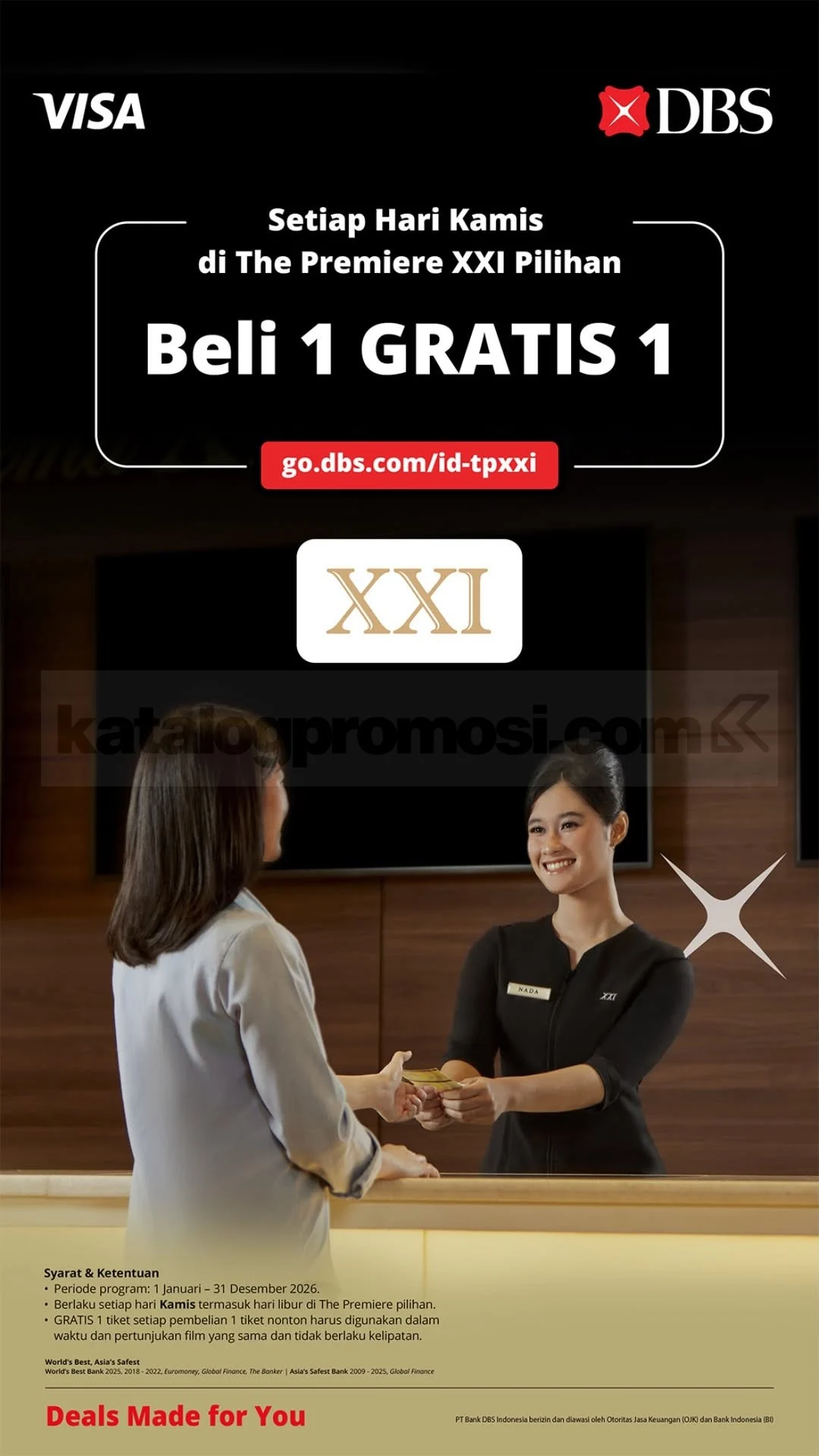 Promo XXI DBS: Beli 1 Gratis 1 Tiket The Premiere Setiap Kamis