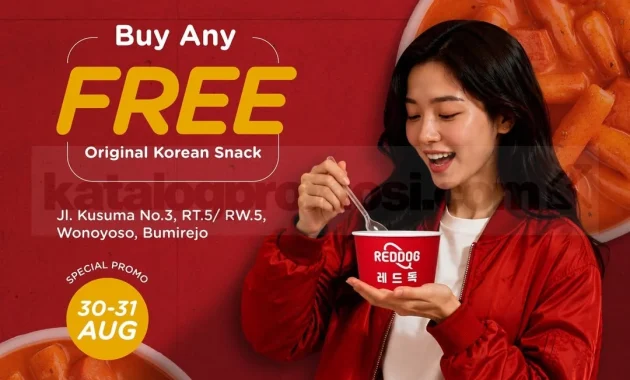 reddog kebumen grand opening gratis korean snack