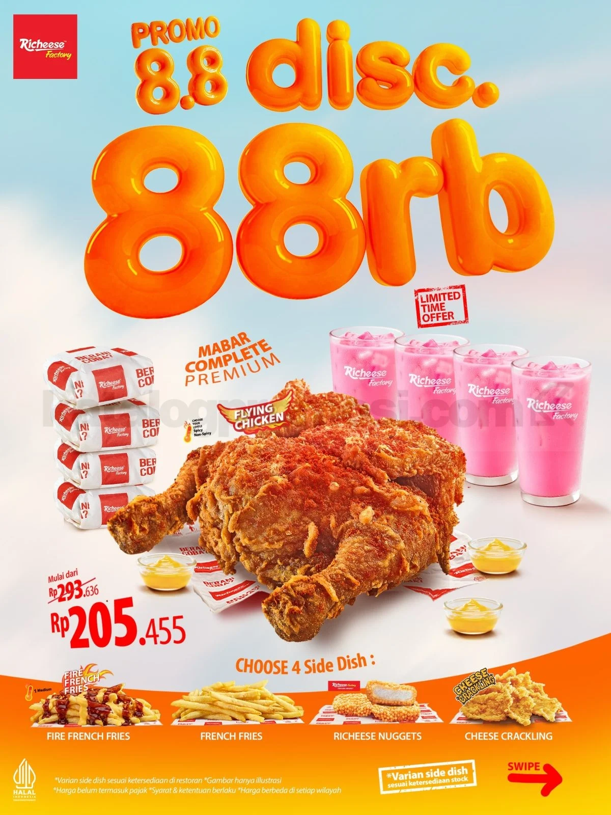 Richeese Factory: Promo 8.8 Double Date, Diskon Spesial Rp88.000!