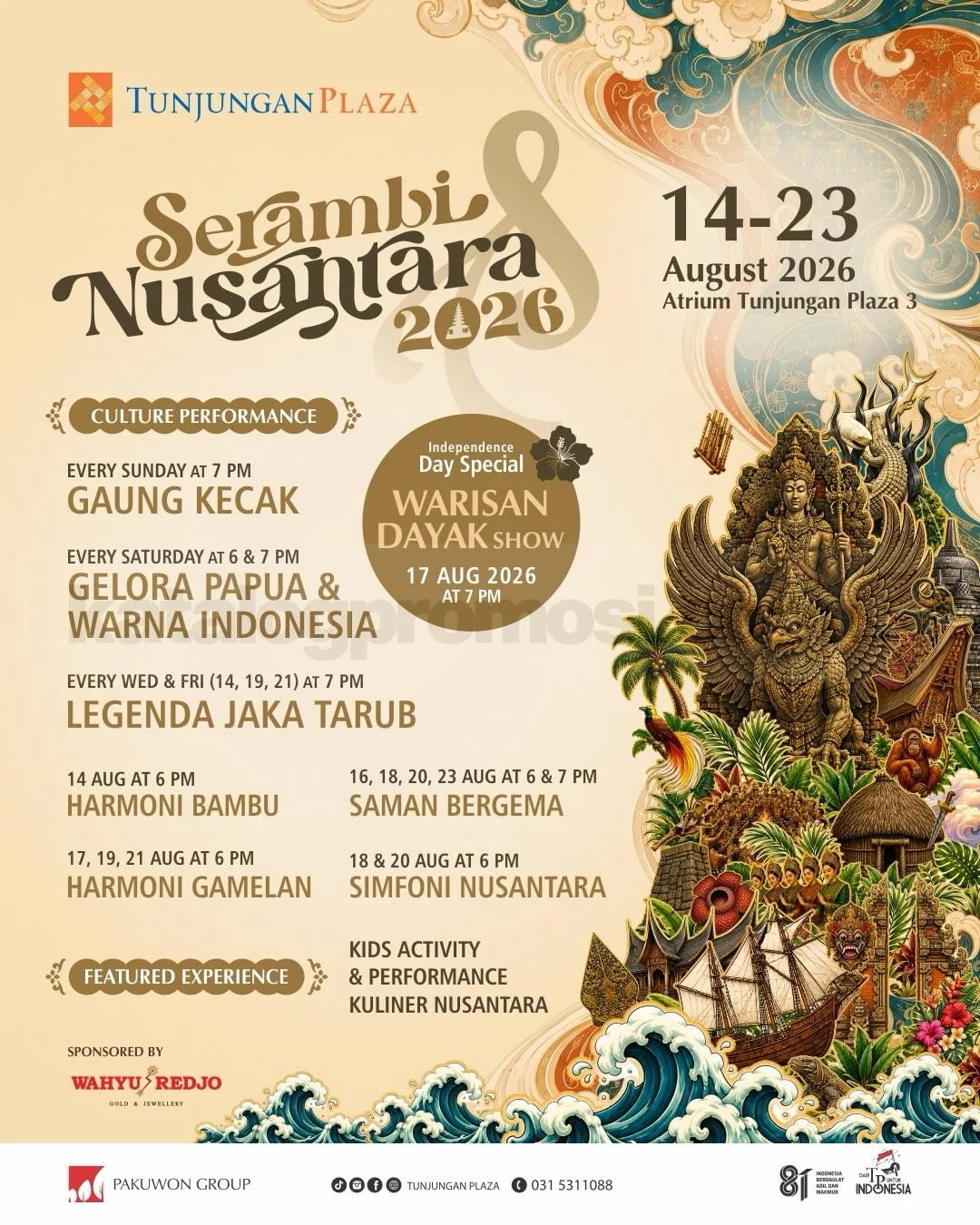 Serambi Nusantara 2026: Pesta Budaya di Tunjungan Plaza