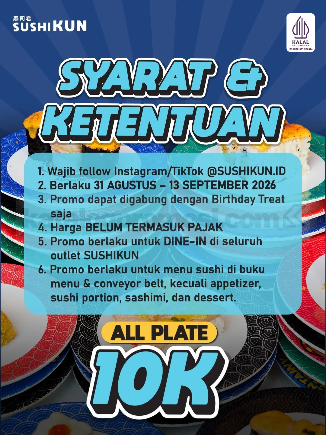 SushiKUN Promo: Semua Sushi Rp 10 Ribu!