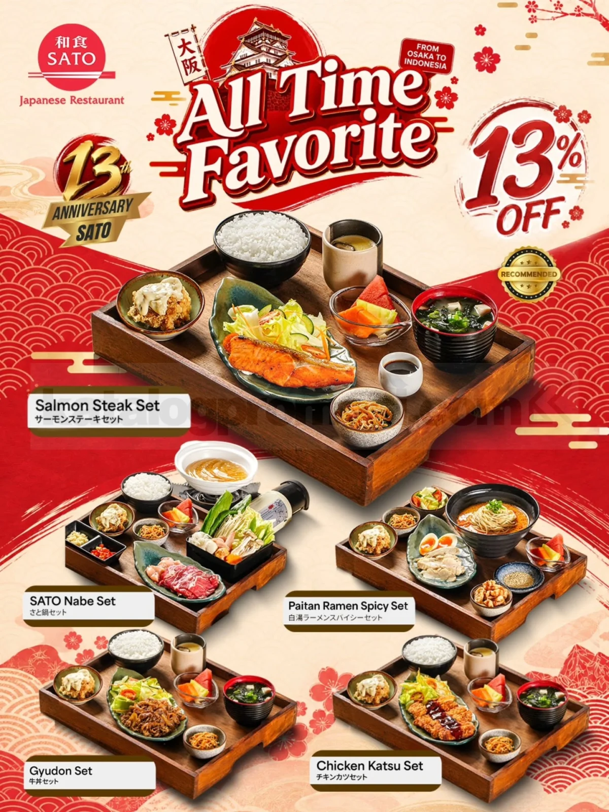 Washoku Sato Rayakan 13 Tahun: Diskon 13% Menu Pilihan Favorit!