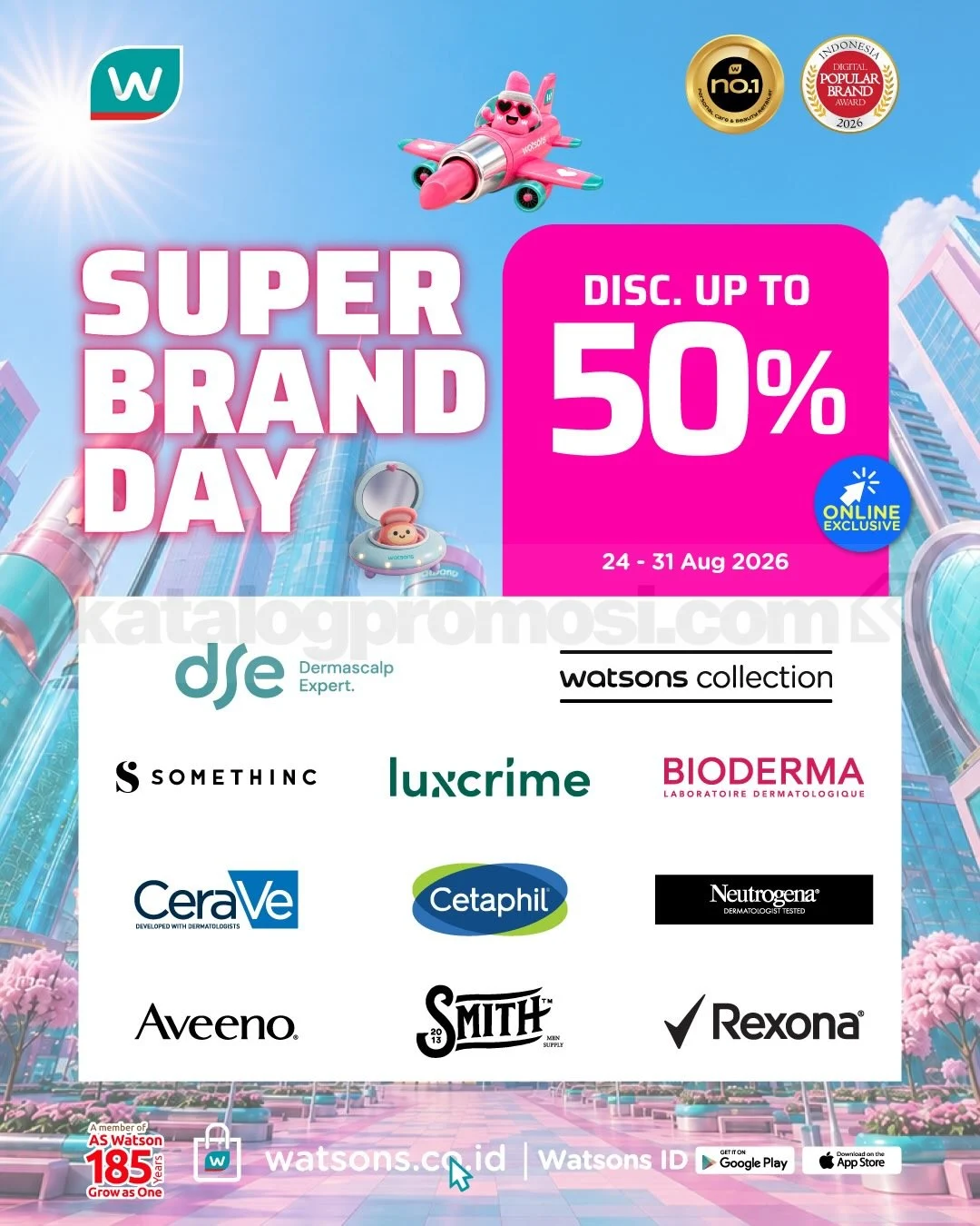 Watsons Super Brand Day: Diskon Hingga 50% Produk Pilihan