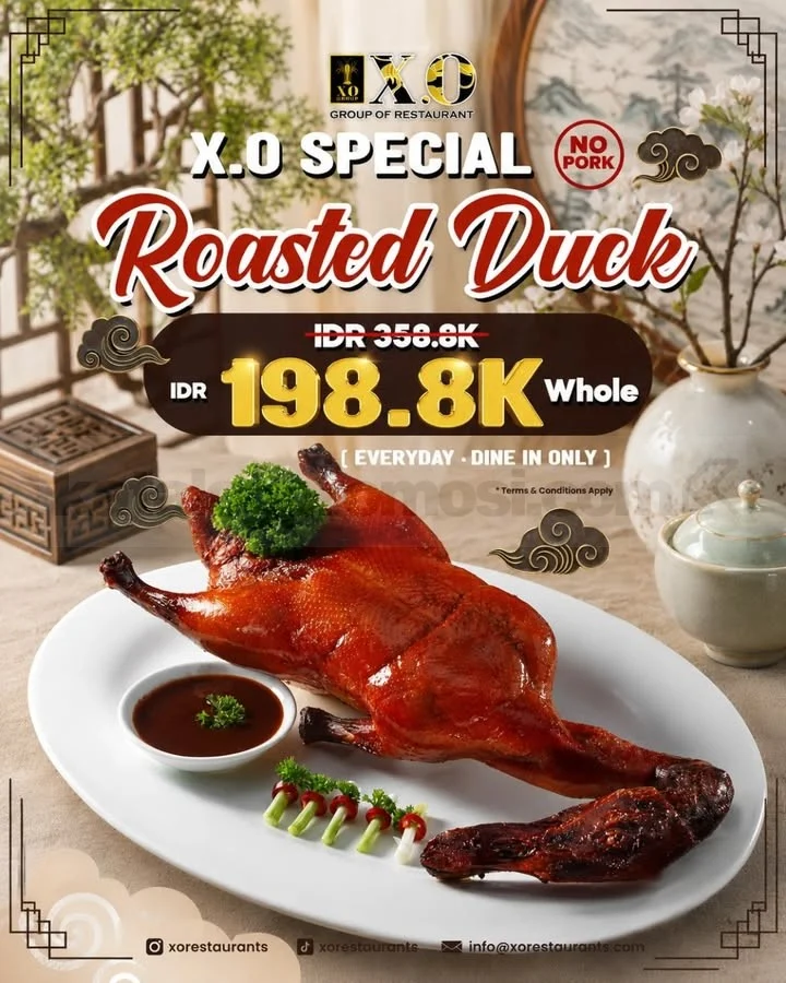 X.O Resto Tawarkan Bebek Panggang Spesial Rp 198.800