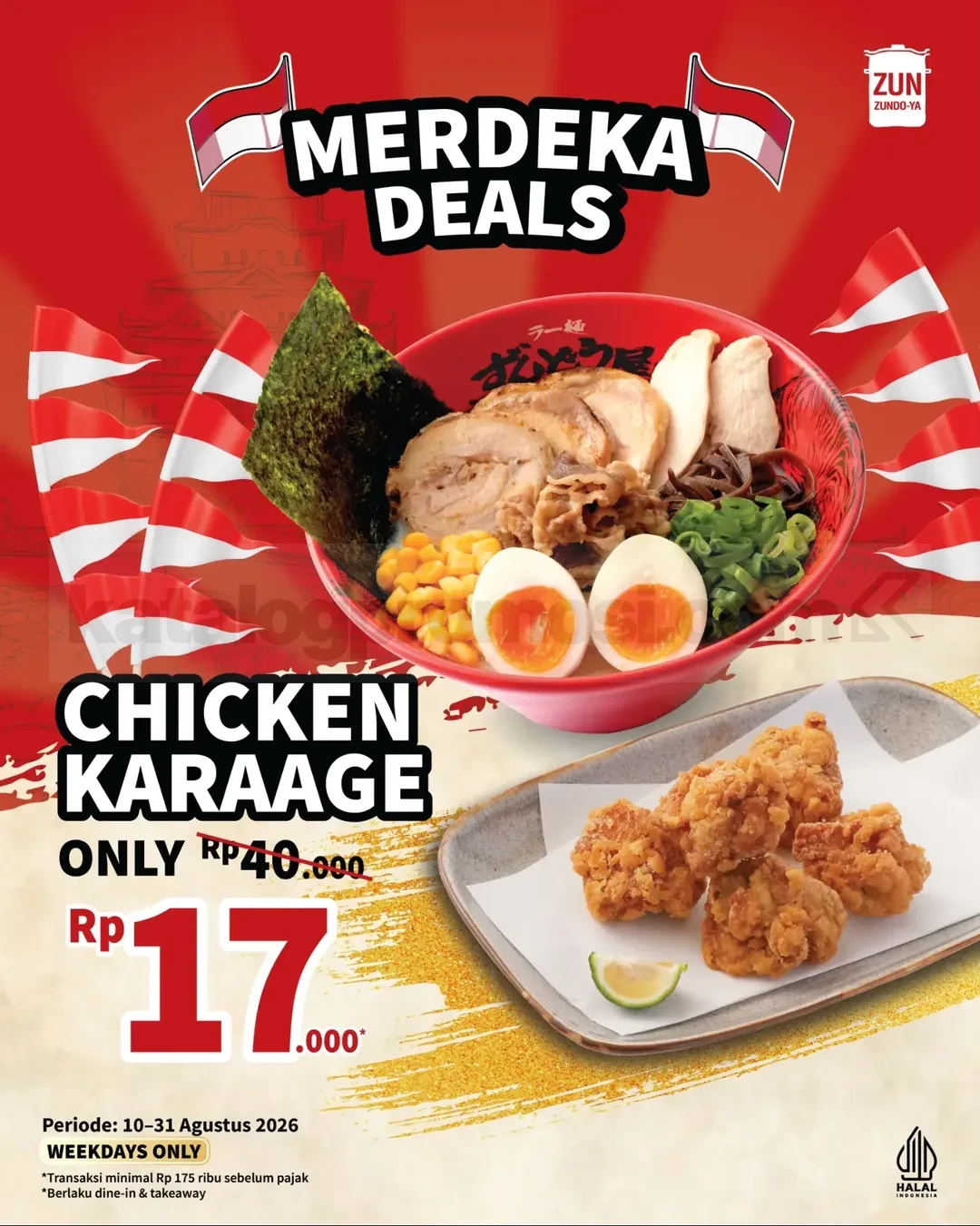 ZUNDO-YA Merdeka Deals: Karaage Hemat Rp17.000