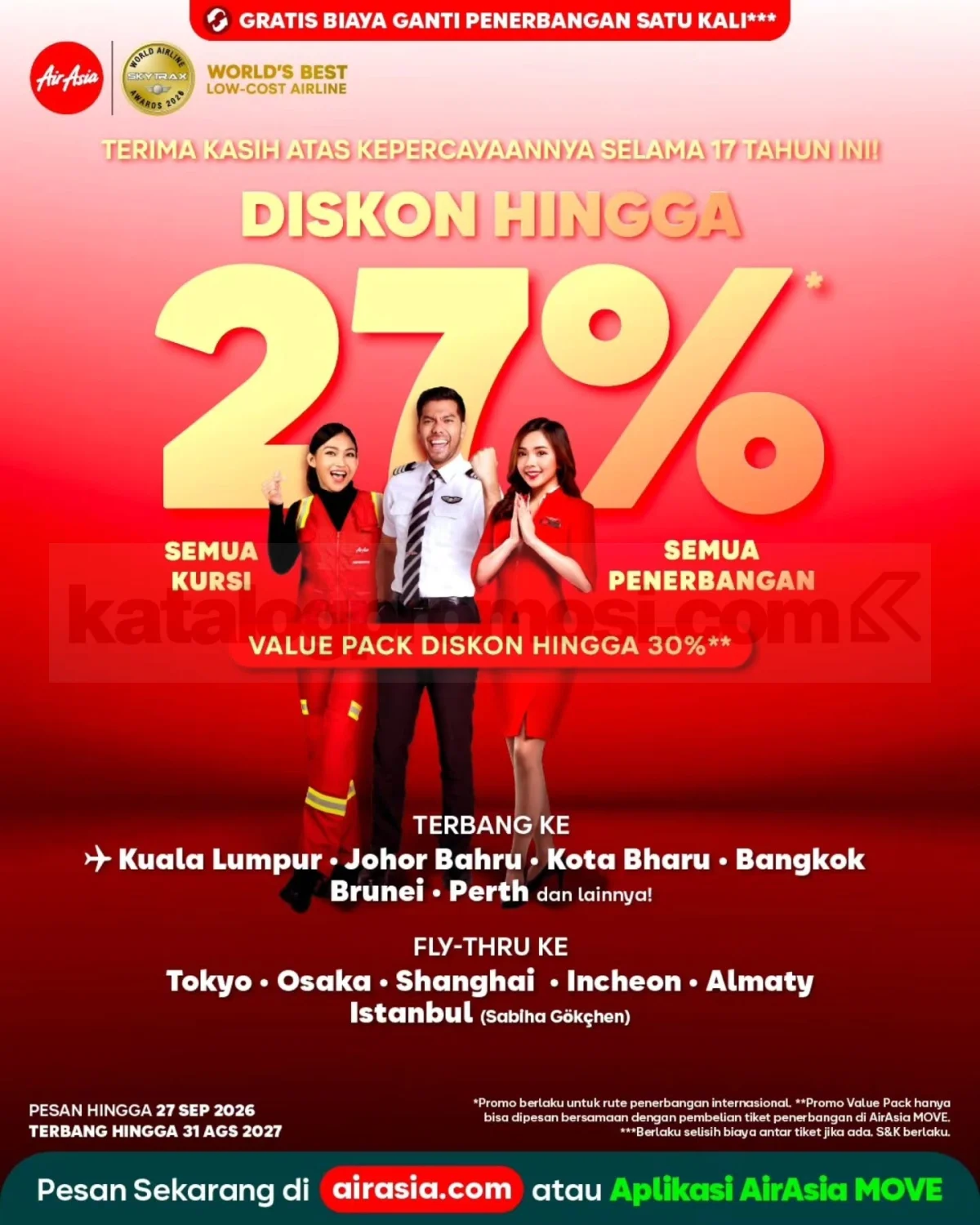 AirAsia Tawarkan Diskon 27% Tiket Internasional Hingga 2026