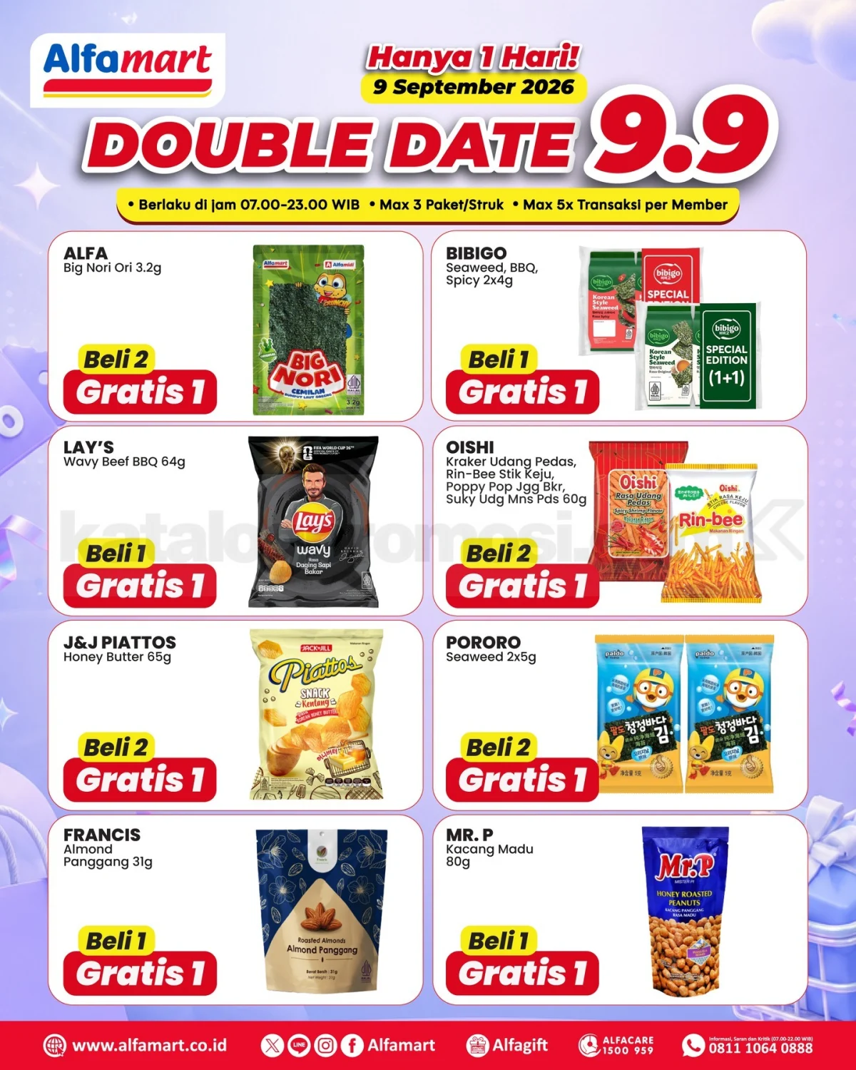 Alfamart 9.9 Double Date Sale: Beli 1 Gratis 1 & Beli 2 Gratis 1!