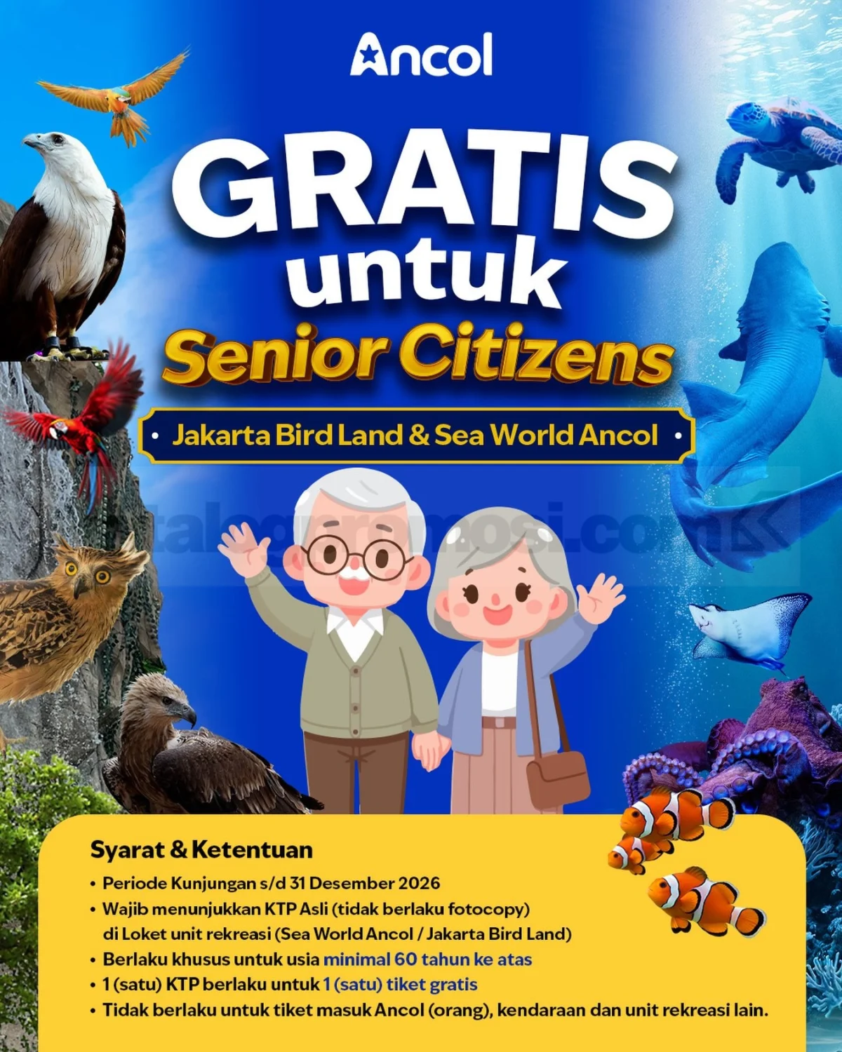 Ancol Gratis Tiket Lansia 60+ Hingga 2026