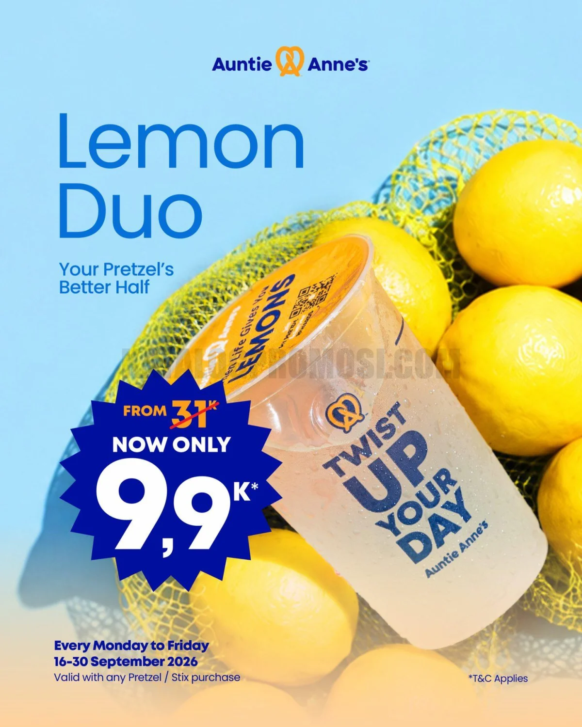Auntie Anne's: Lemon Duo Rp9.900, Sensasi Segar Bersama Pretzel!