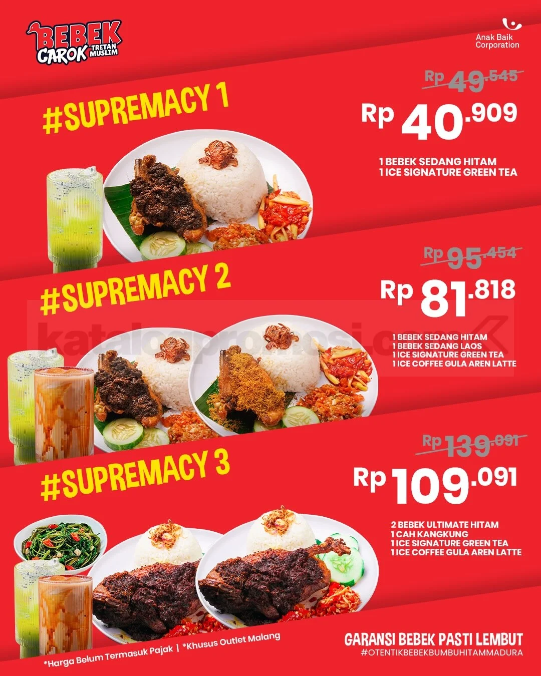 Bebek Carok: Paket Supremacy Mulai Rp40.909, Nikmati Kombinasi Lengkap!