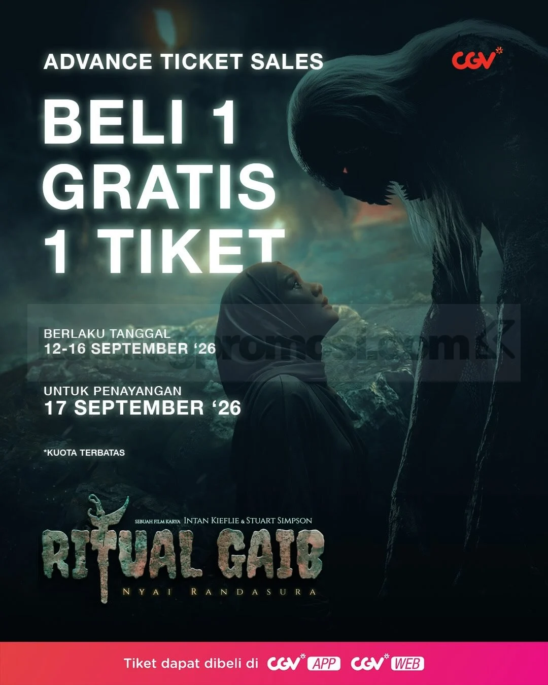 CGV Tawarkan Promo Beli 1 Gratis 1 Tiket Film Ritual Gaib