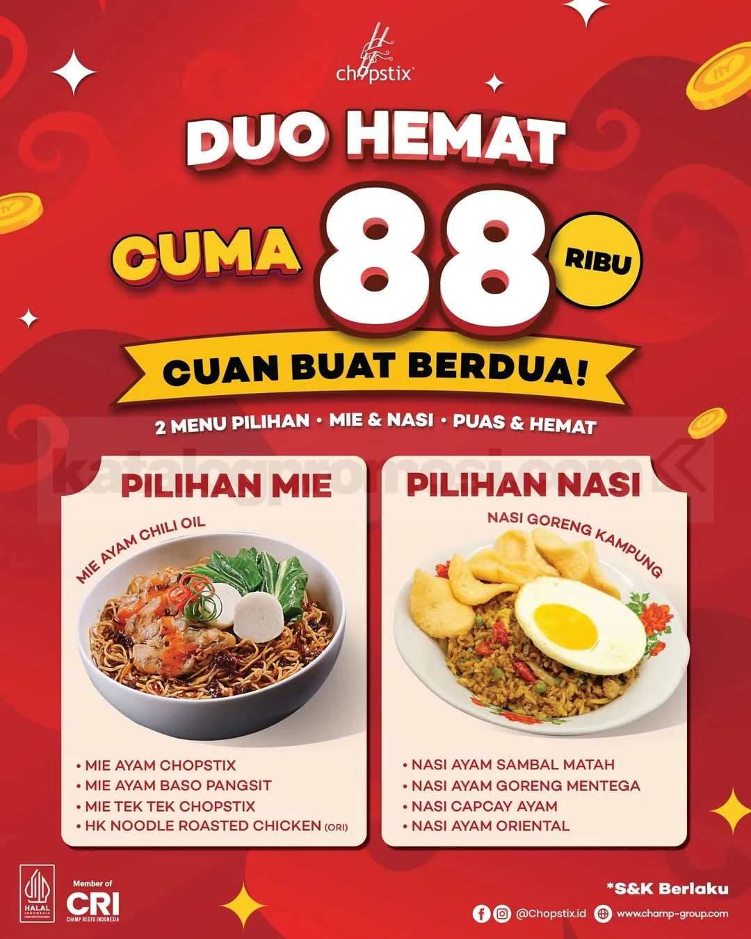 Chopstix Duo Hemat: Nikmati Makan Berdua Rp88 Ribu
