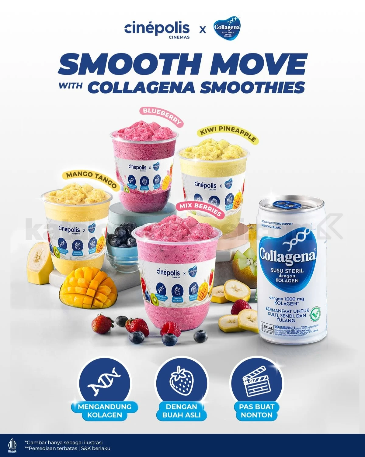 Cinepolis Kolaborasi Collagena Smoothies, Segarkan Movie Time!