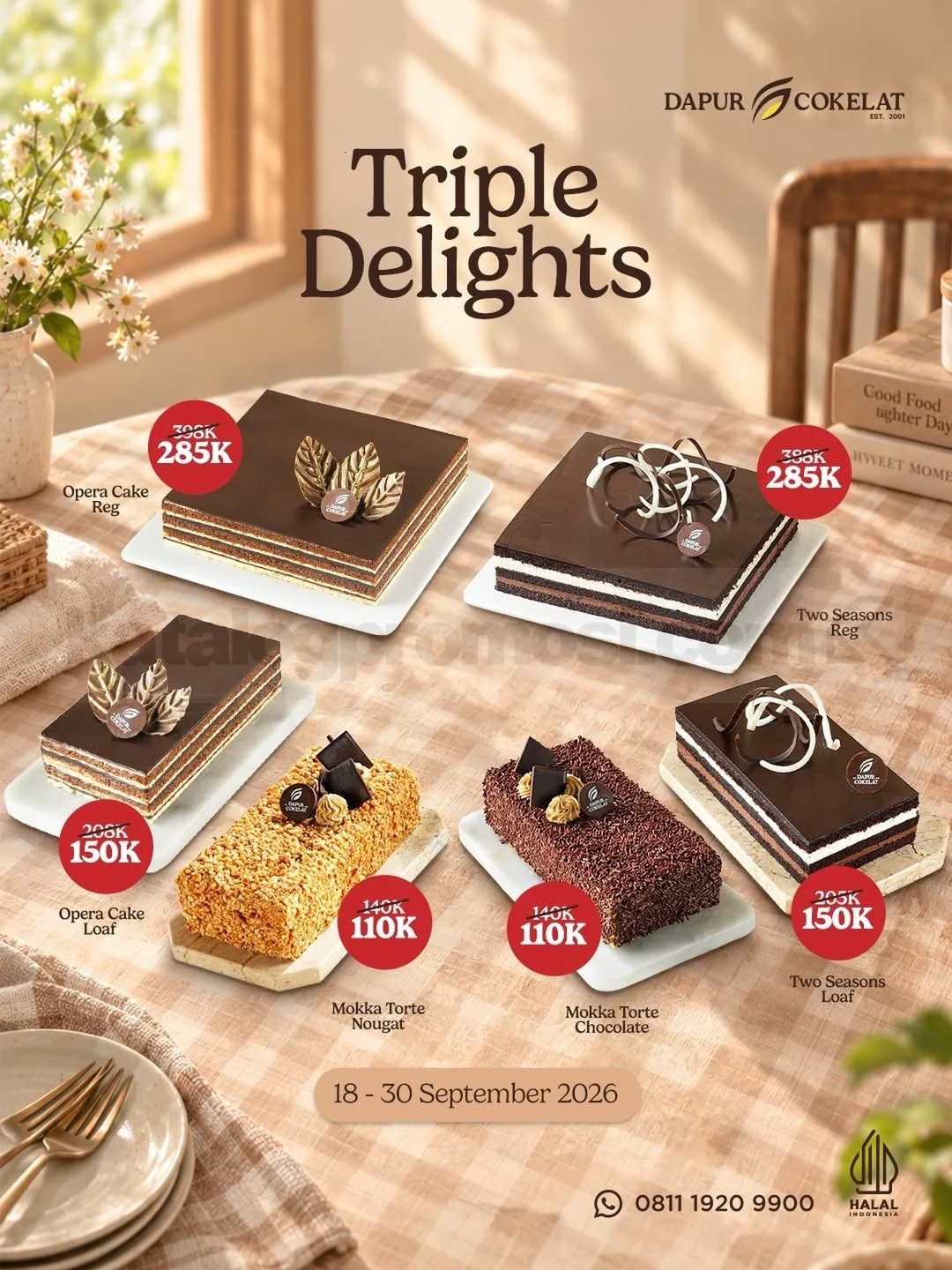 Dapur Cokelat: Promo Triple Delights Mulai Rp110.000