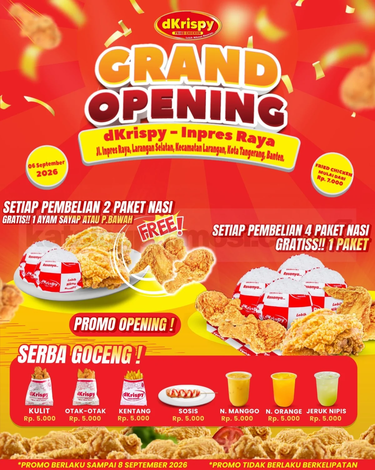 dKrispy Buka di Inpres Raya: Promo Spesial Hingga 8 Sept 2026