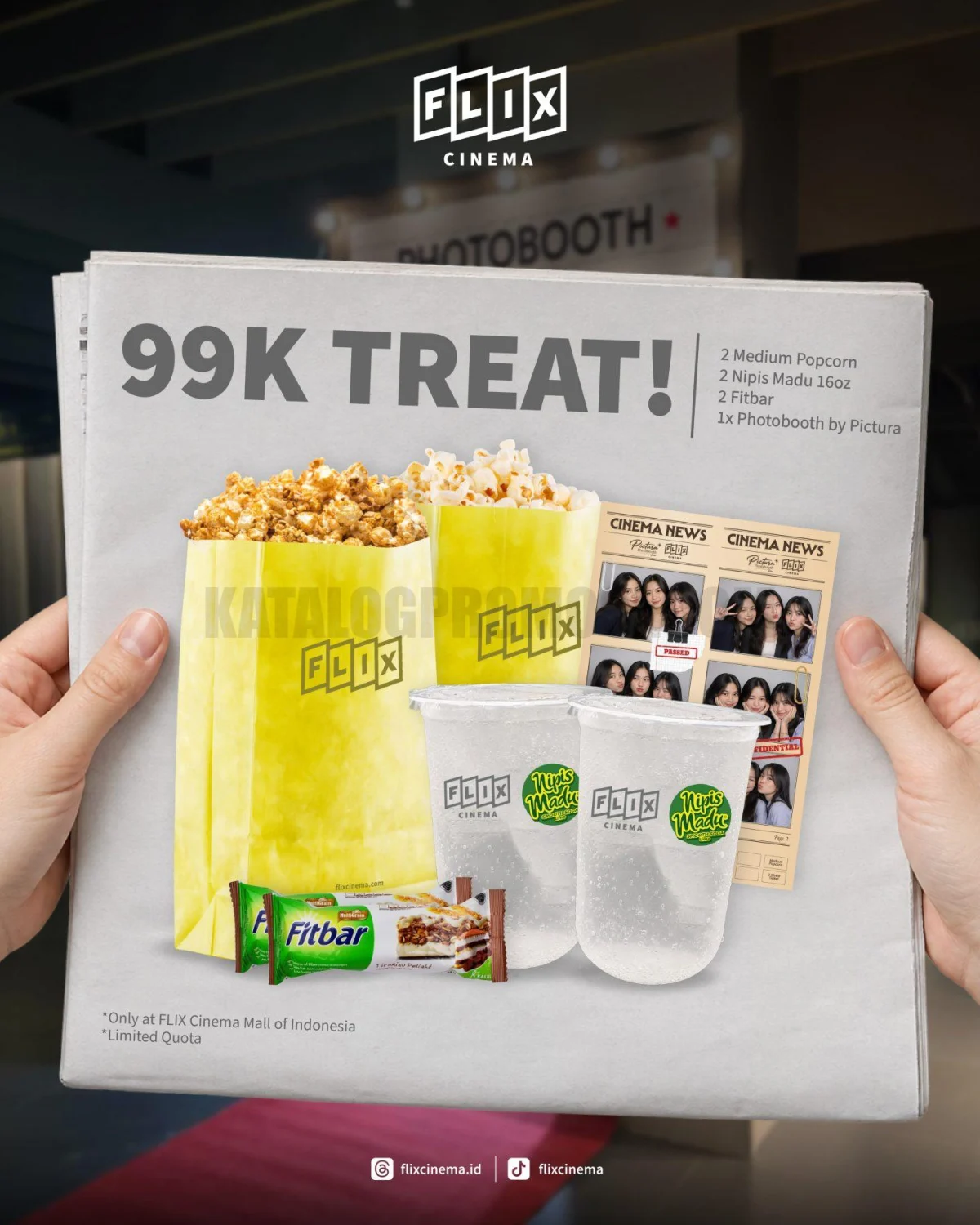 FLIX Cinema: Paket Movie Date Rp99 Ribu Plus Photobooth!