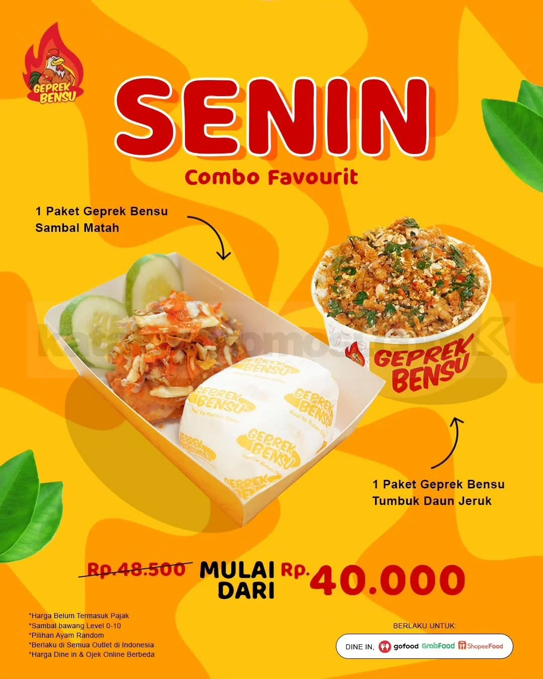 Geprek Bensu: Senin Nikmat Mulai Rp40.000!