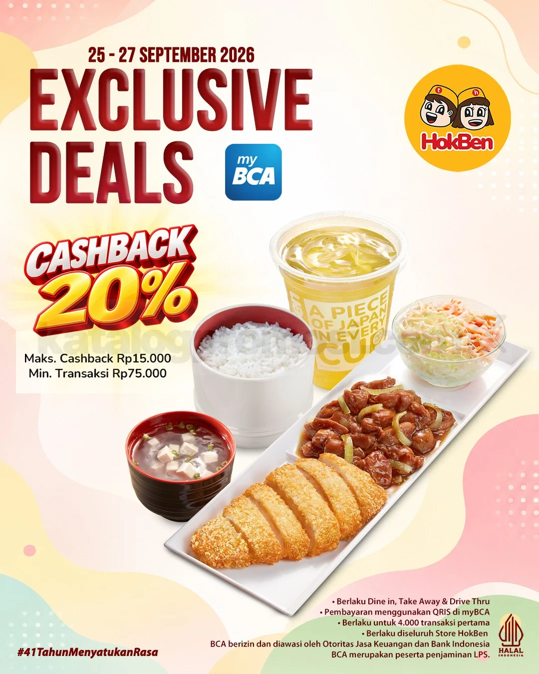HokBen Tawarkan Cashback 20% Hingga Rp15.000 dengan QRIS myBCA