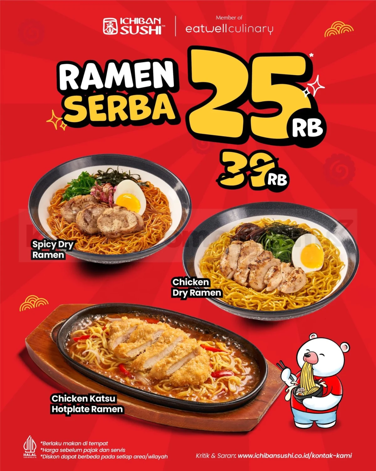 Ichiban Sushi: Ramen Serba Rp25 Ribu 23-25 Sept 2026!