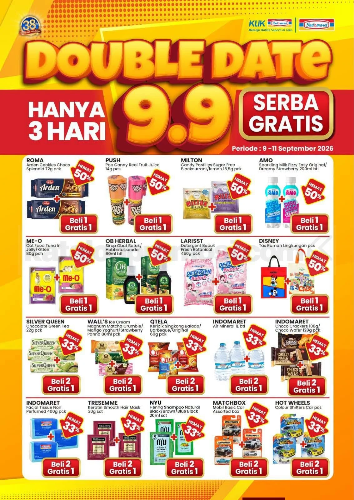 Indomaret 9.9: Beli 1 Gratis 1 untuk Sambut Double Date Sale!