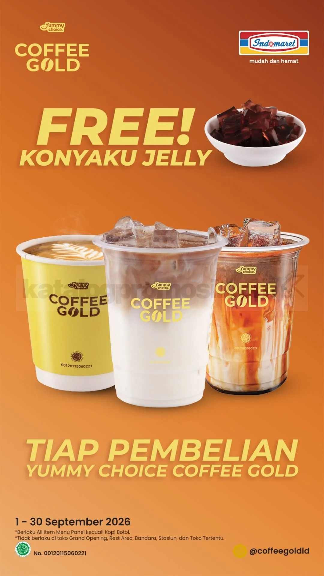 Indomaret: Coffee Gold Gratis Konyaku Jelly September 2026