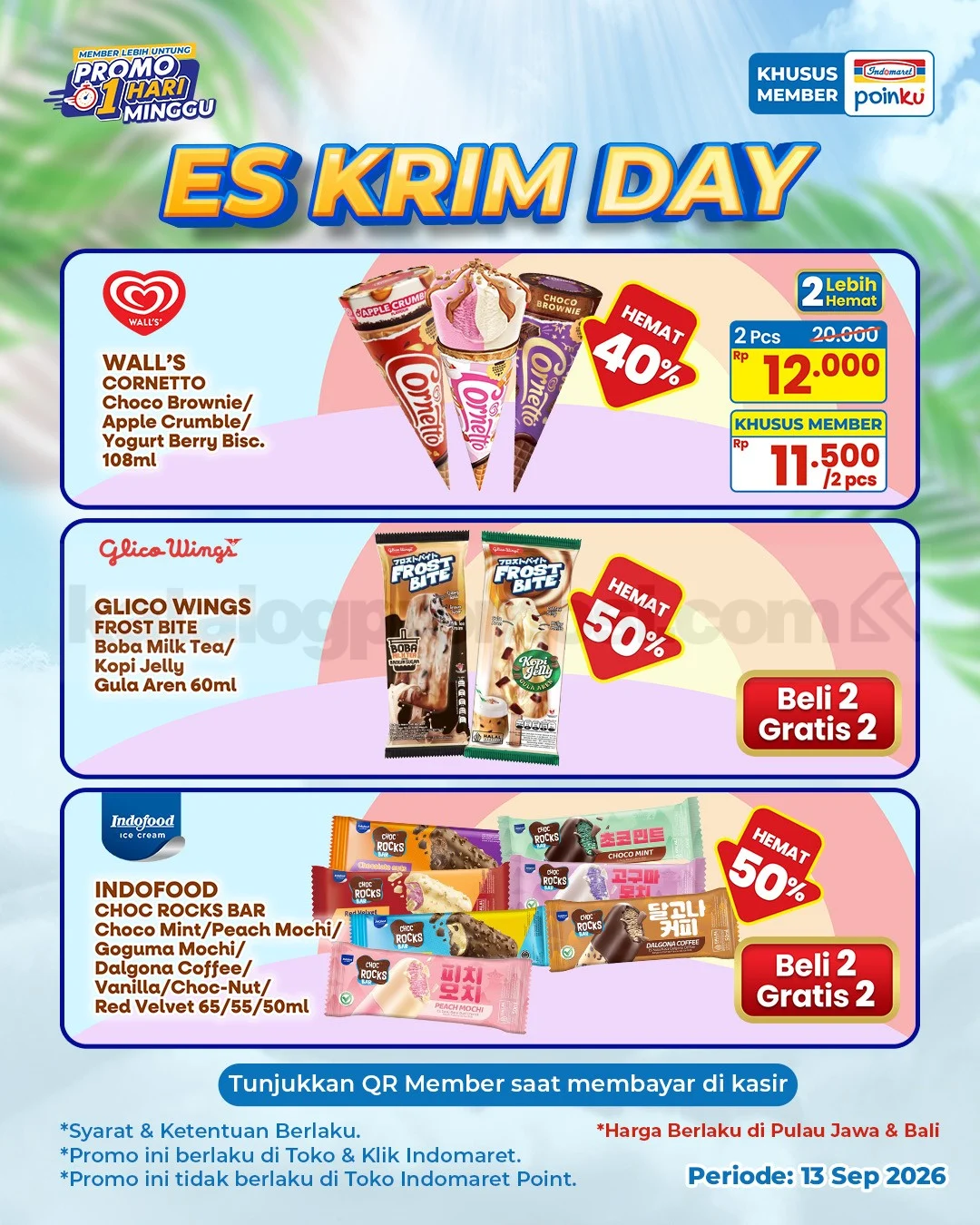 Indomaret Tawarkan Promo Es Krim Spesial untuk Member 13 September 2026