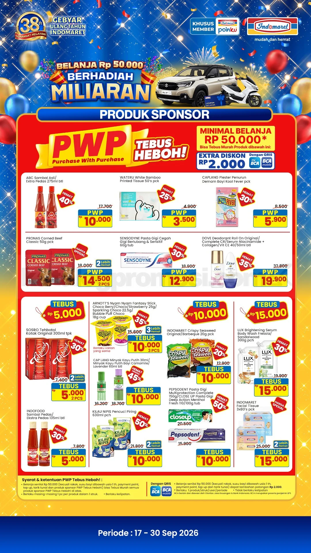 Indomaret Tebus Murah PWP: Belanja Hemat 17-30 Sept 2026
