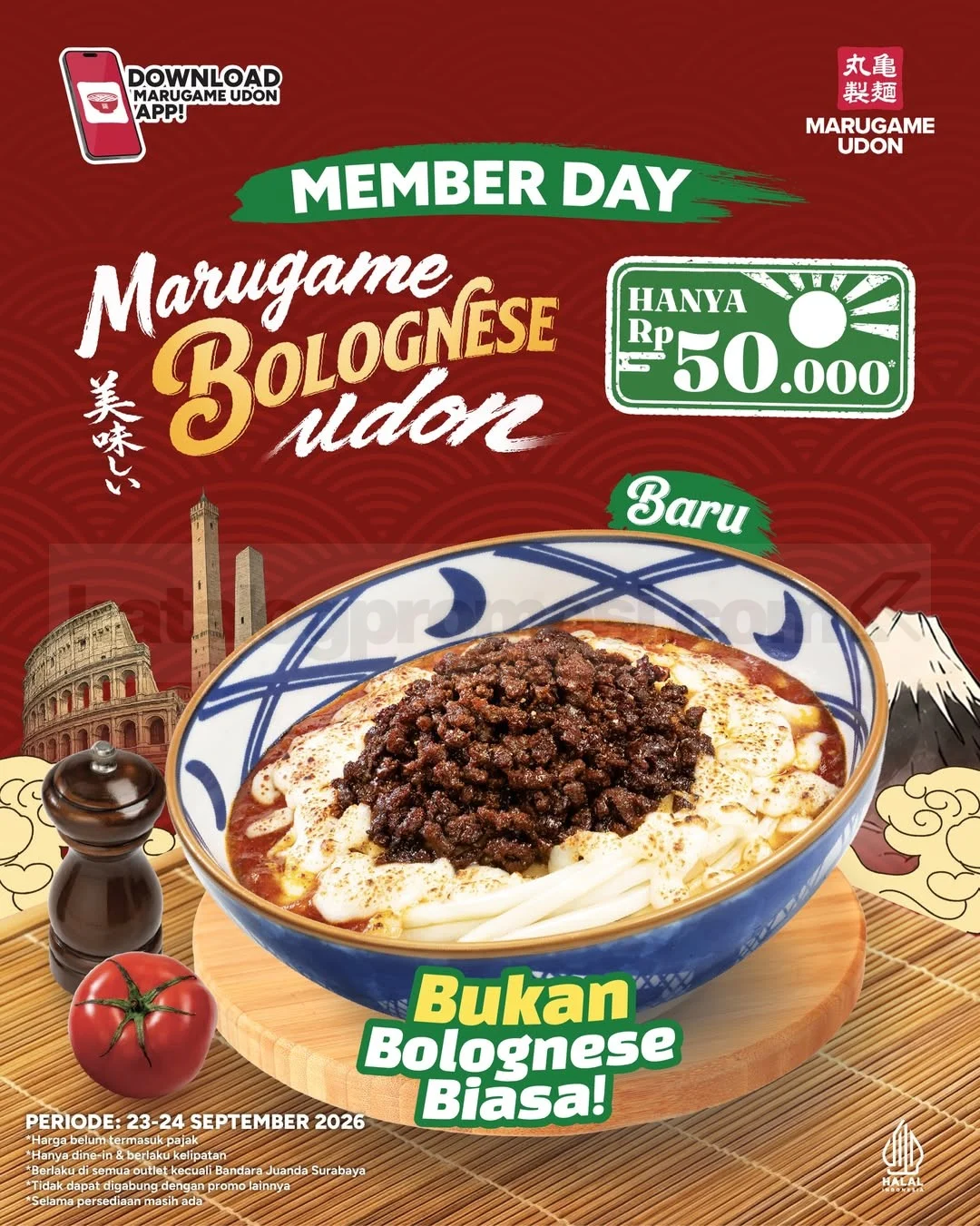 Marugame Udon: Bolognese Udon Spesial Rp50 Ribu untuk Member