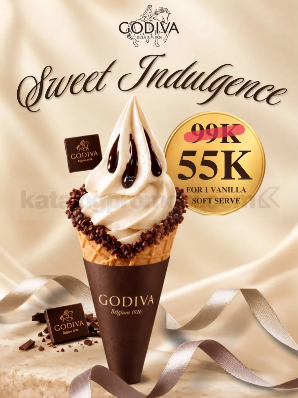 Nikmati Creamy Vanilla Soft Serve GODIVA Hanya Rp55.000