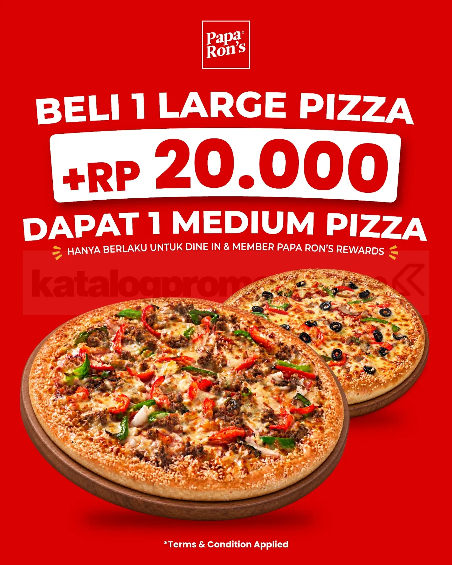 Papa Ron's: Beli Large, Dapat Medium Hanya + Rp20.000