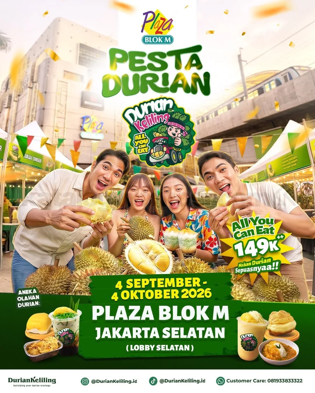 Pesta Durian Blok M: Makan Sepuasnya Mulai Rp 149 Ribu