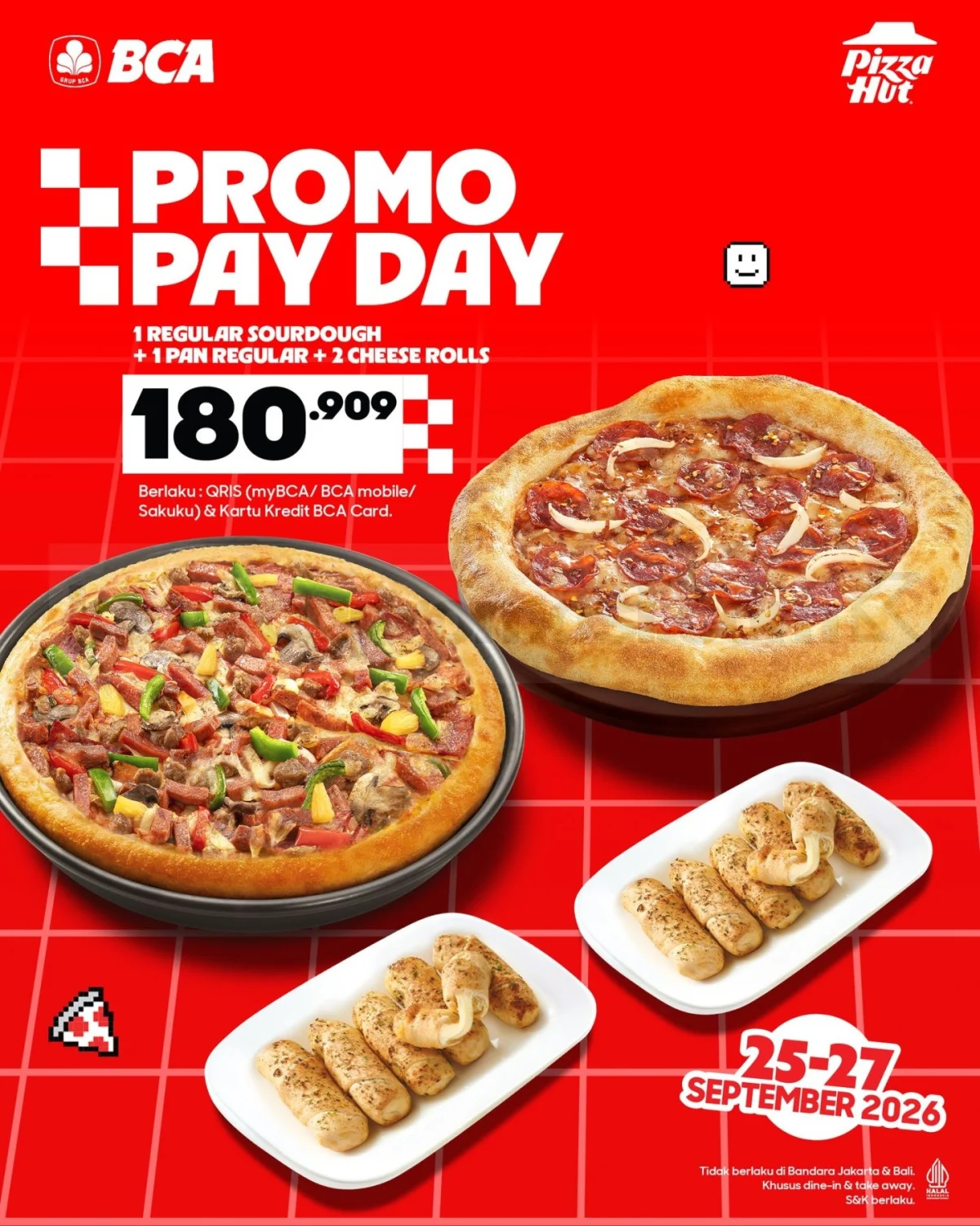 Pizza Hut & BCA: Paket Hemat Gajian Rp180.909, 25-27 Sept