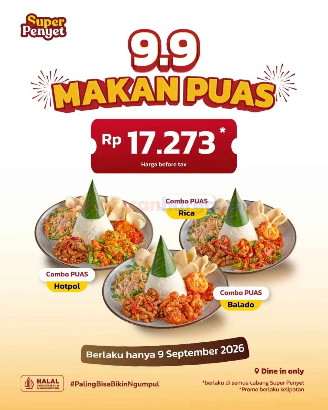 Promo 9.9 Super Penyet: Combo Puas Hanya Rp 17.273!
