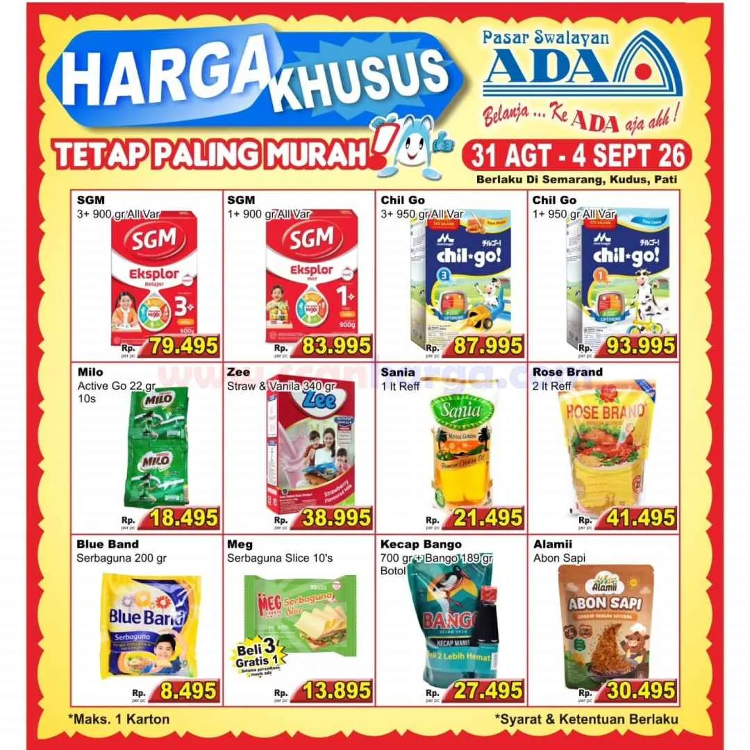 Promo Ada Swalayan: Diskon Spesial Weekday 31 Agustus - 4 September 2026