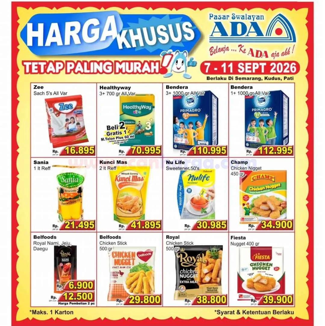 Promo Ada Swalayan Weekday: Harga Spesial 7-11 September 2026