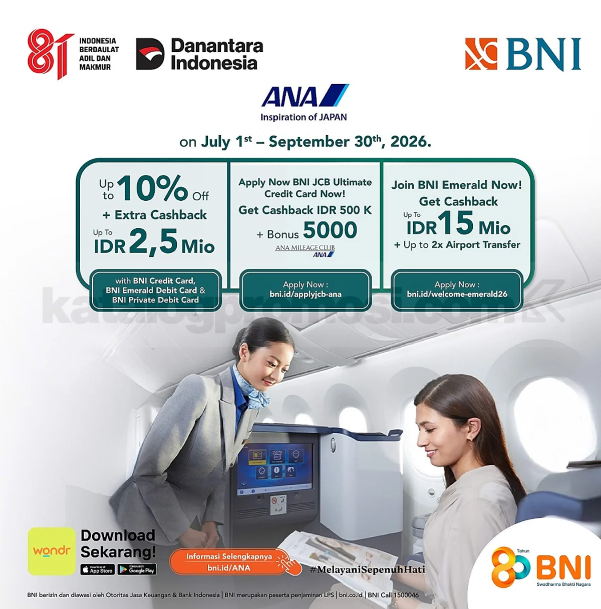 Promo ANA x BNI: Diskon 10% & Cashback Rp 2,5 Juta ke Jepang