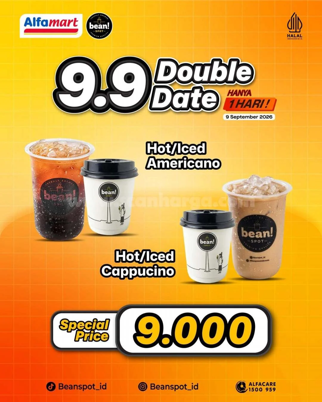 Promo Beanspot 9.9: Americano & Cappuccino Rp 9.000