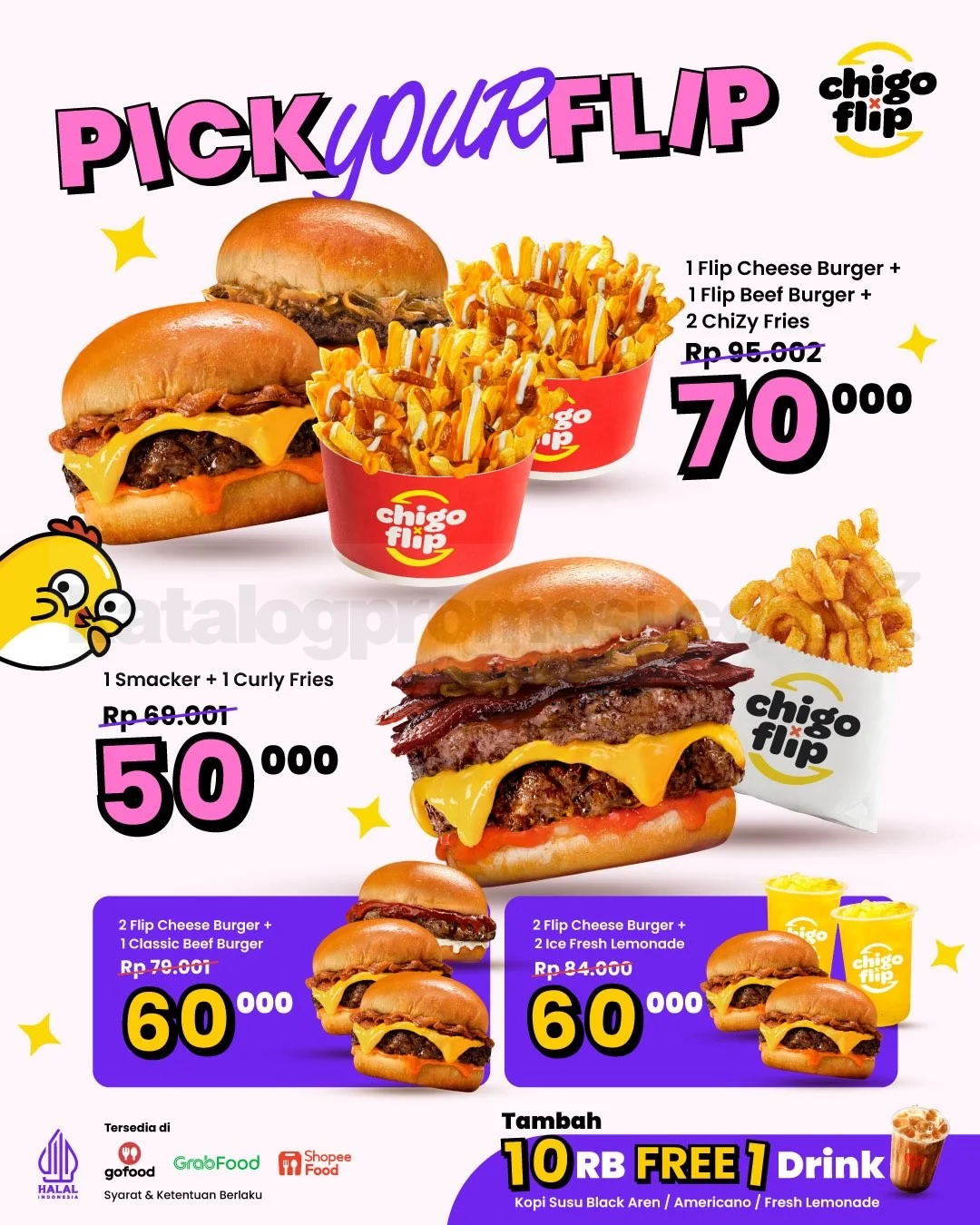 Promo Chigo x Flip: Pilih Combo Burger & Minuman Mulai Rp25.455